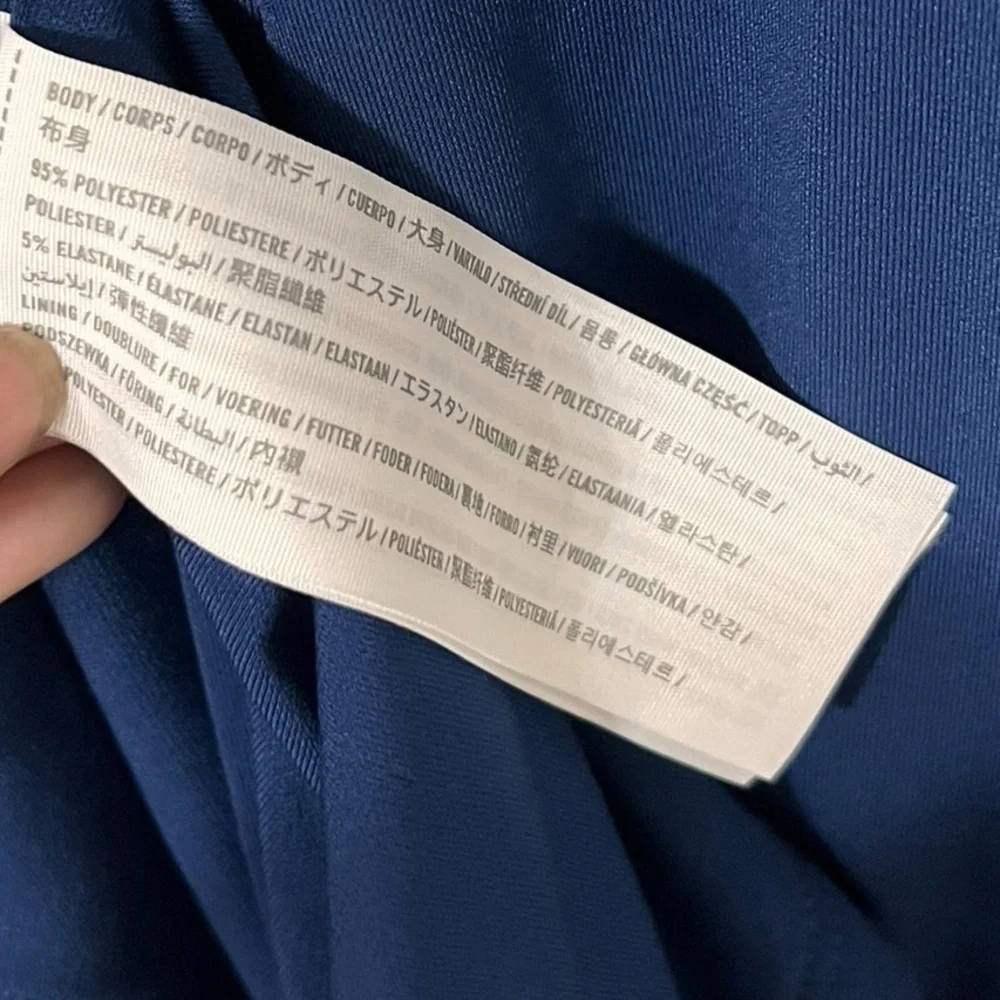 ABERCROMBIE & FITCH Blue Off Shoulder Long Sleeve Maxi Dress